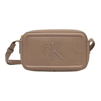 Calvin Klein Cross Body Bags, female, Beige, Size: ONE SIZE Signature Monogram Crossbody Camera Bag