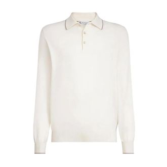 Brunello Cucinelli Brunello Cucinelli, Polo Shirts, male, White, Size: XL Lightweight knit Polo