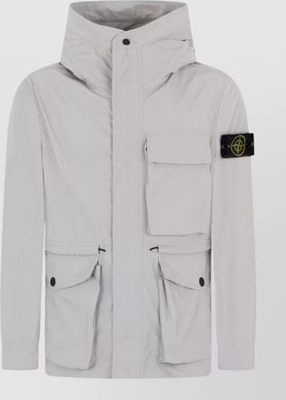 Stone Island technical hooded coat high collar