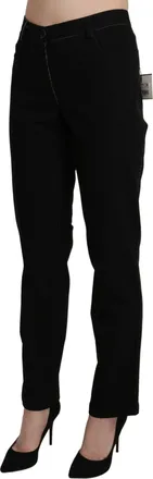Bencivenga Black High Waist Straight Casual Trouser Womens Pant