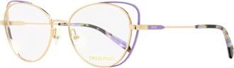 Pucci Womens Floating Oval Eyeglasses EP5141 028 Gold/Violet 54mm