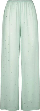 MC2 Saint Barth Amalia Wide Pants - Dames - Wijde Broeken - Groen - M - Polyester - Broeken