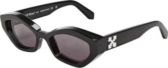 Off-white Off White Unisex Hilo Hexagon-zonnebril voor volwassenen (Zwart/Donkergrijs)