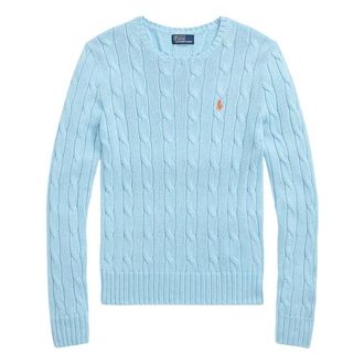 Ralph Lauren Truien & Vesten, Dames, Blauw, S, Ronde hals trui met logo