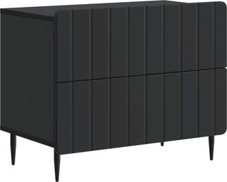 vidaXL Armario De Noche Negro 62 X 34,5 X 49,5 Cm Madera De Ingenier&iacute;a Vidaxl