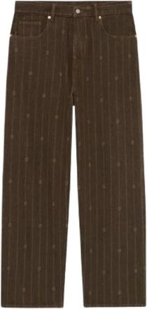 Dr&ocirc;le de Monsieur Heren, Jeans, Bruin, Maat: L Katoen
