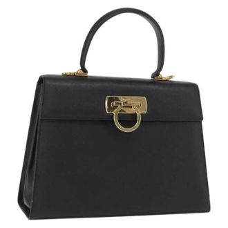 Ferragamo Pre-owned Handbags, female, Black, Size: ONE SIZE Pre-owned Leather Handbag