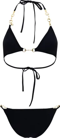 Gucci Horsebit Chain Detail Bikini - Black