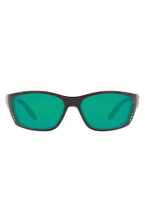 Costa 64mm Oversize Polarized Rectangular Sunglasses in Tort at Nordstrom