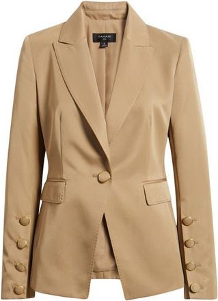 Tahari by ASL One-Button Jacket in Khaki at Nordstrom, Size 12P