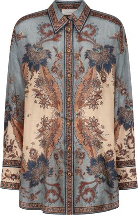 Zimmermann Ascension Manstyle Printed Silk Shirt