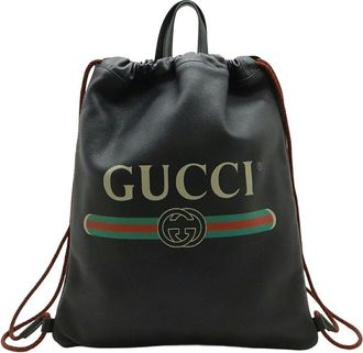 Gucci Print Drawstring Backpack 2Way (Authentic Pre-Loved)