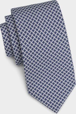 Isaia Men & apos;s Geometric-Print Silk Tie