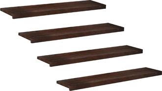 vidaXL Alfombras Para Escalones 4 Uds. 110 X 25 X 2 Cm Marr&oacute;n Oscuro Vidaxl