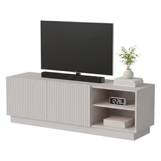 Dmora Mueble De Tv Finita, Aparador De Sal&oacute;n Con Dos Puertas Batientes, Dise&ntilde;o Minimalista Y Moderno, 150 X 40 X 48 Cm, Beige