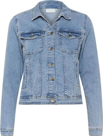 Kaffe Lichtblauwe Gewassen Denim Jack - Dames - Spijkerjassen - Blauw - L - Denim - Jassen