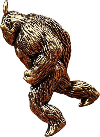 Generic Creative Brass Gorilla Keychain Pendant Small Vintage Monkey King Statue Desktop Animal Figurine Sculpture Retro Brass Decor for Office and Home
