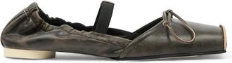 Maison Margiela Ballerina met vierkante neus - Dames - Ballerinas - Bruin - 38 1/2 EU - Leer - Schoenen