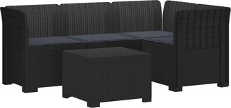 vidaXL Sof&aacute; De Jard&iacute;n Para 4 Personas Con Cojines Y Dise&ntilde;o De Rattan Vidaxl