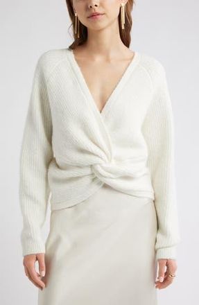 Open Edit Twist Reversible Sweater in Ivory at Nordstrom Rack, Size Xx-Small