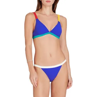 Valimare St Barths Colorblock Bikini Bottom in Blue at Nordstrom, Size Medium It