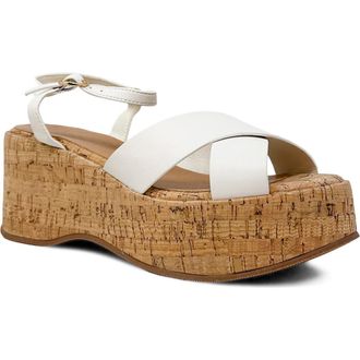 Shushop Indiana Platform Sandal in Bone at Nordstrom, Size 6.5