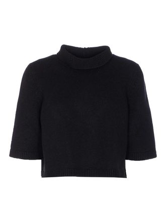 Alaia Black Crop Jumpers Sweater