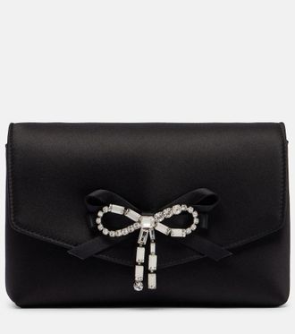 Jimmy Choo London Clutch Soft Bow Mini de sat&eacute;n adornado