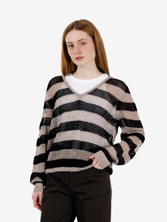 SOLOTRE Maglione traforato corda / nero