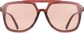 LMNT Sunglasses Square Full Rim Plastic Mens Prescription Sunglasses Red Size 54 - LMNT