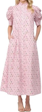 Fate Annabelle Button Down Maxi Dress In Pink