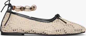 Freda Salvador Womens Jada Square Toe Ballet Flat In Diamond Raffia