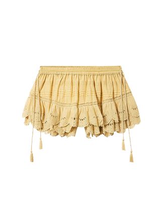 Isabel Marant Floral Lace Mini Skorts with Ruffled Edges