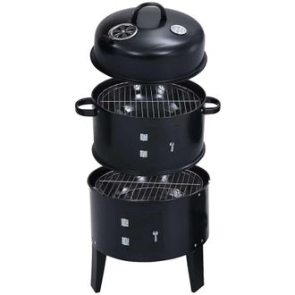 vidaXL 3-in-1 Charcoal Smoker BBQ Grill 40x80 cm vidaXL