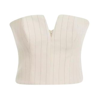 Zimmermann Cors&eacute; a Rayas Luminosity - Tops - Mujer - Blanco - M