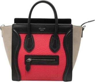 Celine Pre-owned Luggage Nano Shopper Leather Suede Handbag - Dames - Vintage Handtas - Veelkleurig - ONE Size - Leer - Vintage