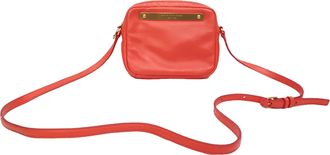 Marc Jacobs Pre-owned Womens by Logo Plaque Shoulder Bag in Orange Leather - Coral - One Size