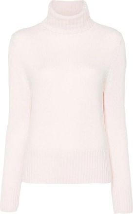 Allude Allude, Turtlenecks, female, Pink, Size: L Pink Ribbed Knit Sweater