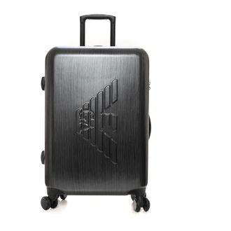 Emporio Armani Cabin Bags, male, Black, Size: ONE SIZE Stylish 4-Wheel Trolley with Zip Fastening