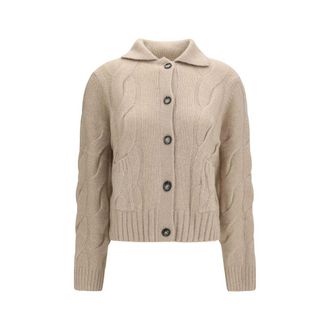 Allude Beige Cashmere Womens Cardigan