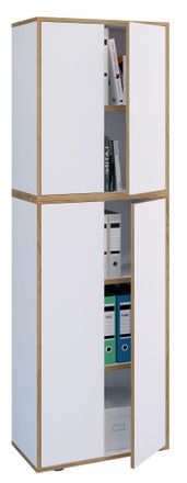 VCM Vcm - Gabinete De Oficina De Madera Carpeta Gabinete De Archivo Muebles De Oficina Gabinete Salia 5 Veces De Ancho 60 Cm Puertas De Torneado (blanco)