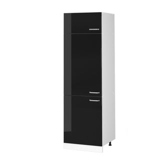 Vicco Mueble Despensa Universal R-line, Negro Brillo Intenso, 60 Cm Con Puertas Vicco