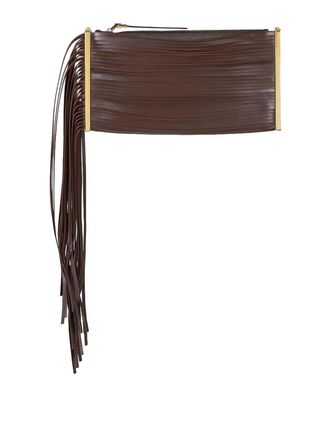 Elisabetta Franchi Nappa leather bag with fringes