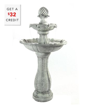 Sunnydaze 2-Tier Arcade Solar Water Fountain W/ Battery With $32 Credit