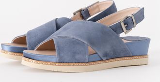 Elia B Womens Adela Cruce Sandal in Blue Suede - Size UK 7
