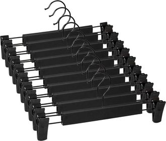 OEM Cintre Para Pantalones - Pinzas Antideslizantes Ajustables 21-28 Cm - Para Pantalones Faldas Calcetines - Lote De 10 - Negro