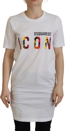 Dsquared2 Dsquared&sup2; Cotton Icon Logo Print Crewneck Womens T-shirt (Pre-Owned)