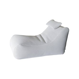 Dmora Dmora - Puf Abuli, Sill&oacute;n Multiusos, Puf, Puf Reposapi&eacute;s, Made In Italy, 70x120 H65 Cm, Blanco