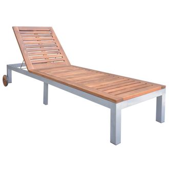 vidaXL Tumbona De Madera Maciza De Acacia Vidaxl