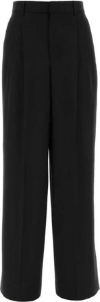Ami Wool Wide-Leg Pant - Dames - Wijde Broeken - Zwart - S - Wol - Broeken